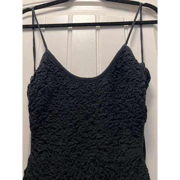 Free People Women’s Crinkle Stretch Open Back Maxi‎ Dress Sz XS Black Scoop Neck - Picture 3 of 11